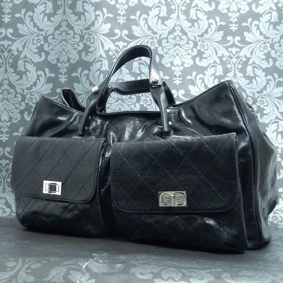 Chanel Black Coated Shoulder Bag - Picture 1 of 11